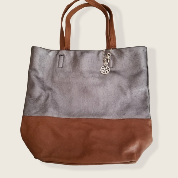 DKNY Donna Karan Soft Metallic Leather Tote Bag - Picture 4 of 15